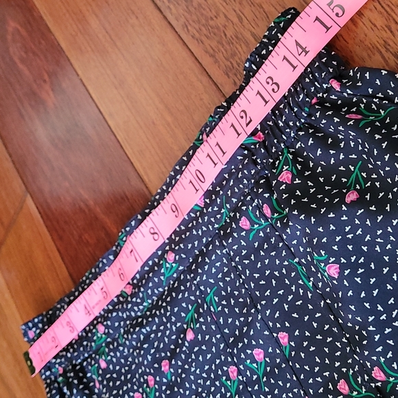 Vintage Jacques Vert Navy blue rose patterned skort/culottes - Picture 7 of 8